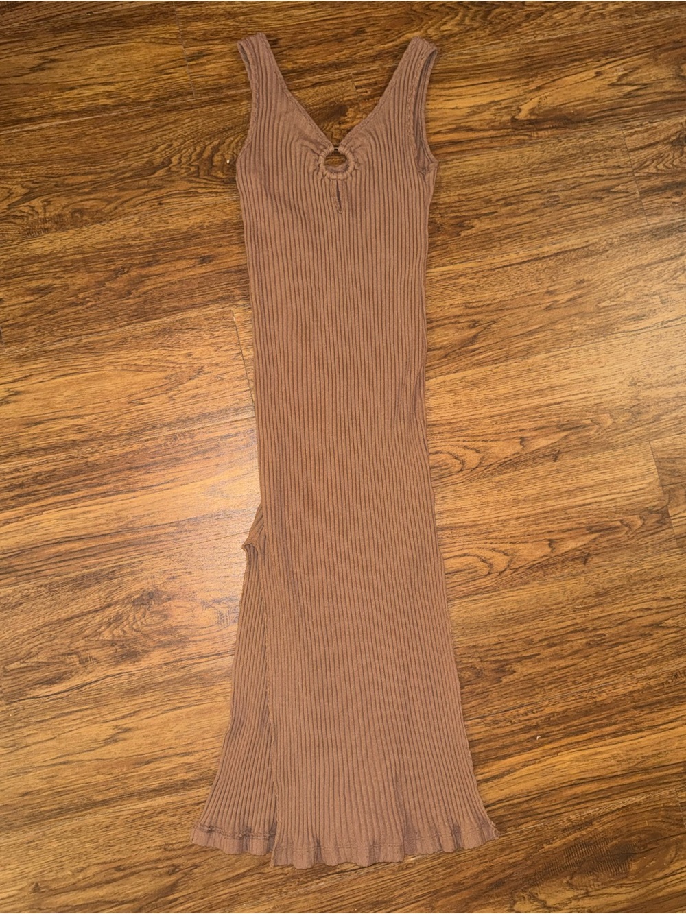 Project Social T Ribbed Maxi Dress with Ring Detail - Tan